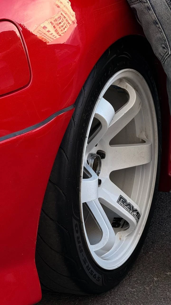 White wheel and red bodywork before editing